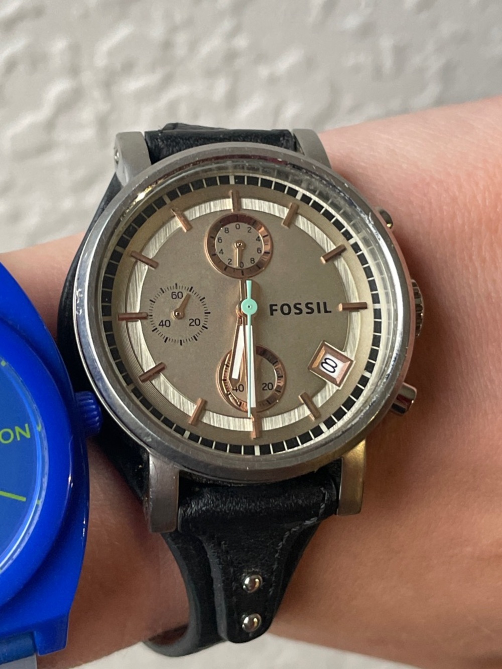 Classic Fossil Original Boyfriend Chronograph Watch ES3946 | Black Leather